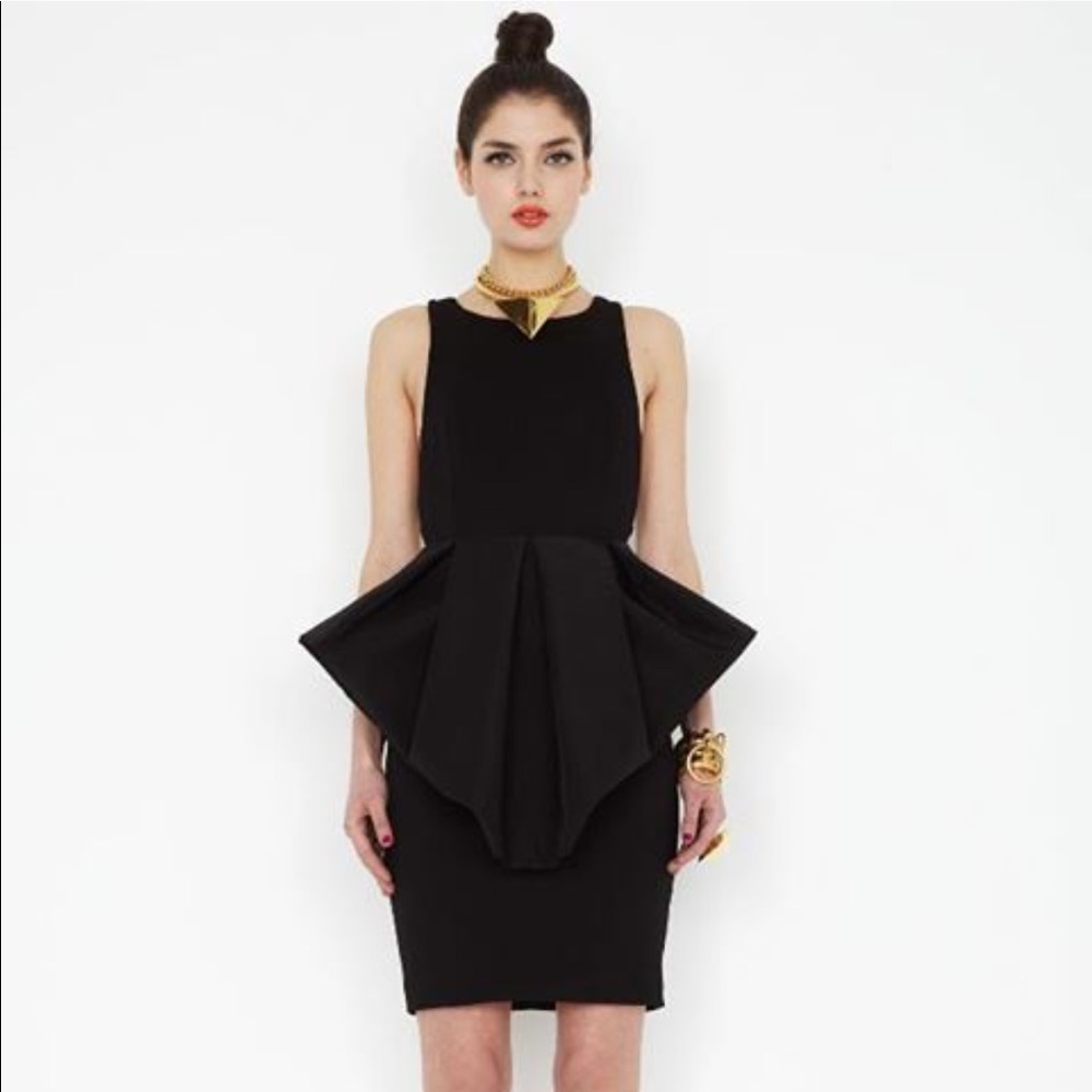 Aqua by Aqua Ace Black Peplum Mini Dress Size 0 - Picture 1 of 8
